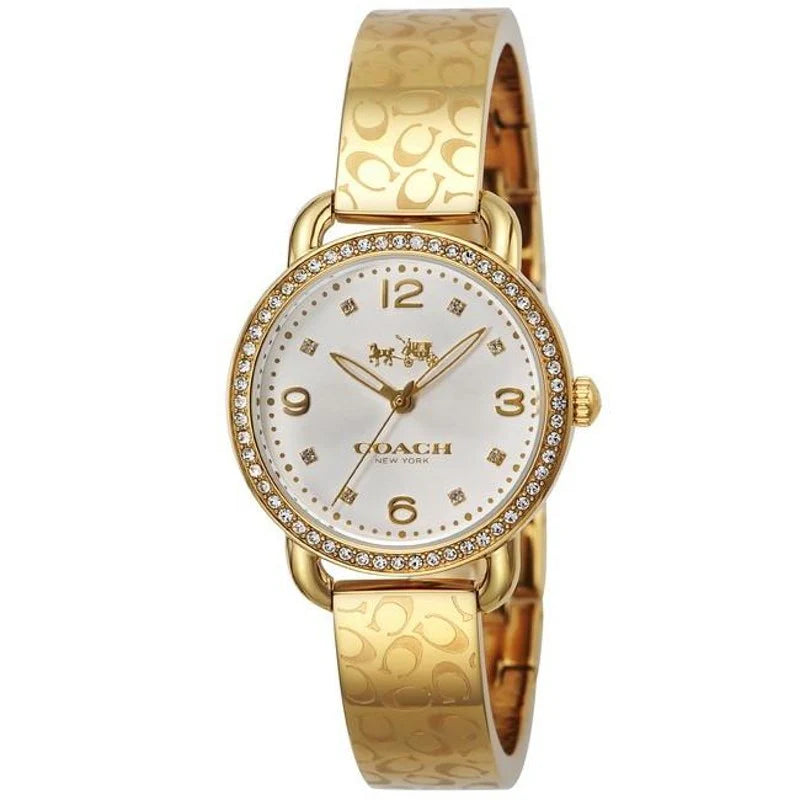 Coach Delancey Gold Tone White Dial Ladies Watch- 14502354