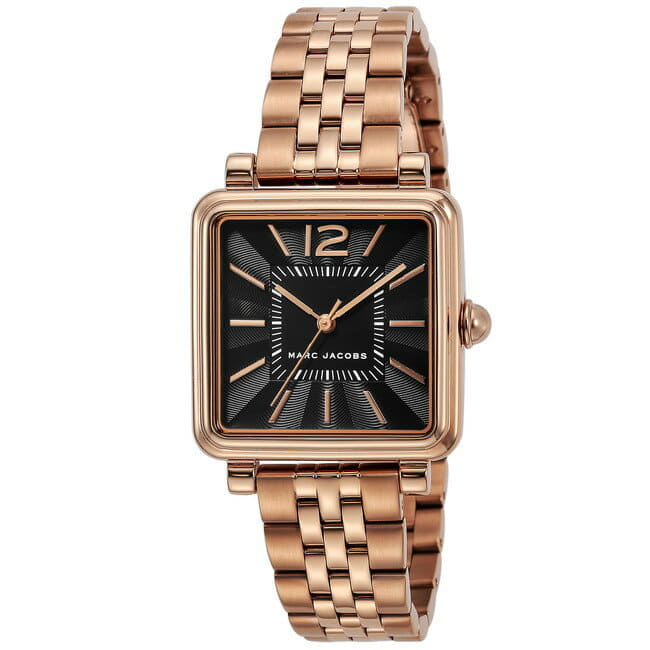 Marc Jacobs VIC Rose Gold Black Dial Ladies Watch- MJ3517