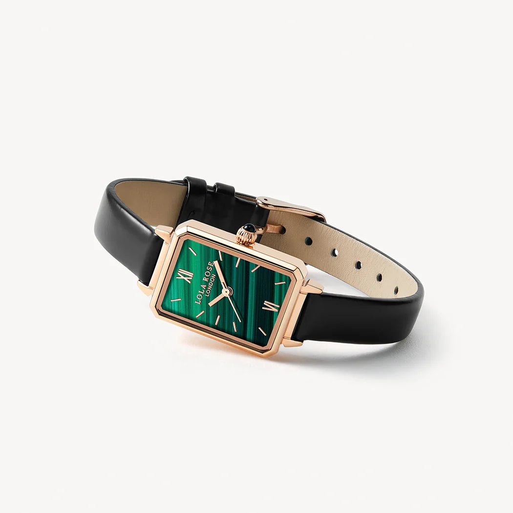 Lola Rose Textured Green Dial Leather Strap Ladies Watch with Bracelet - LR2136