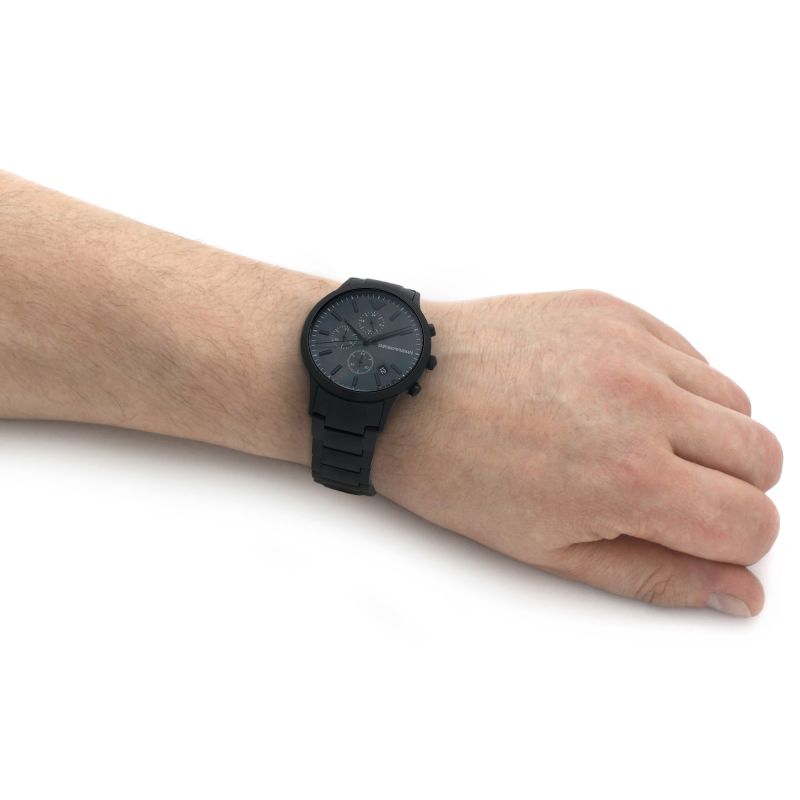 Emporio Armani Black Stainless Steel Chronograph Watch- AR11275