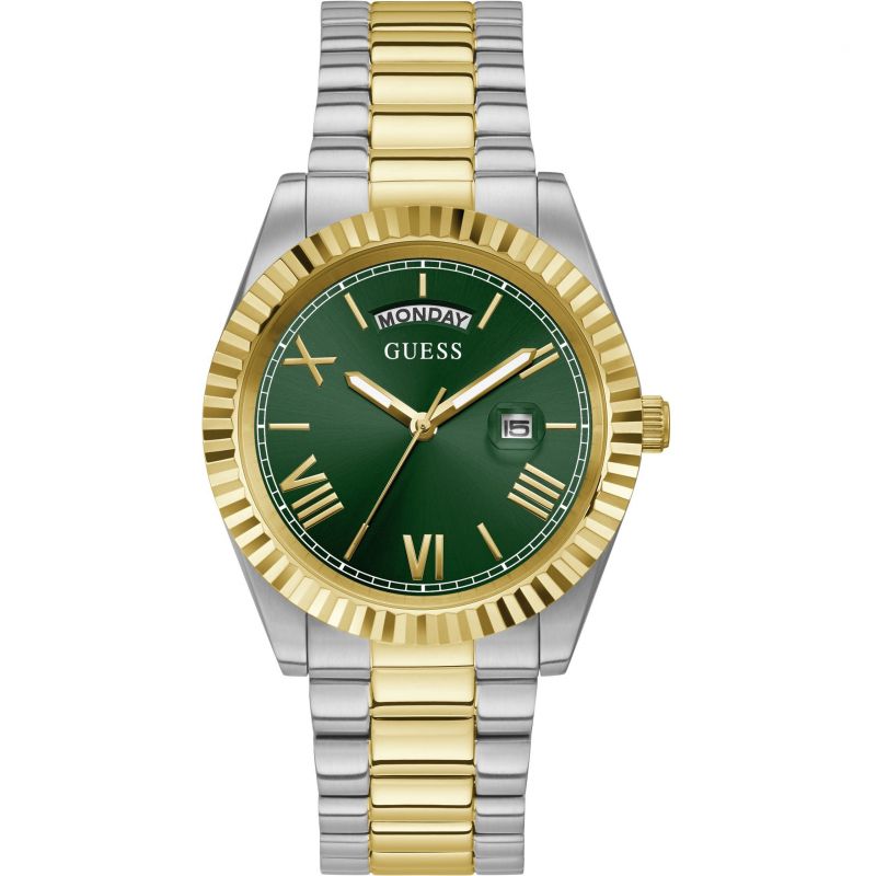 Guess Dual Tone Men's Day-Date Watch- GW0265G8
