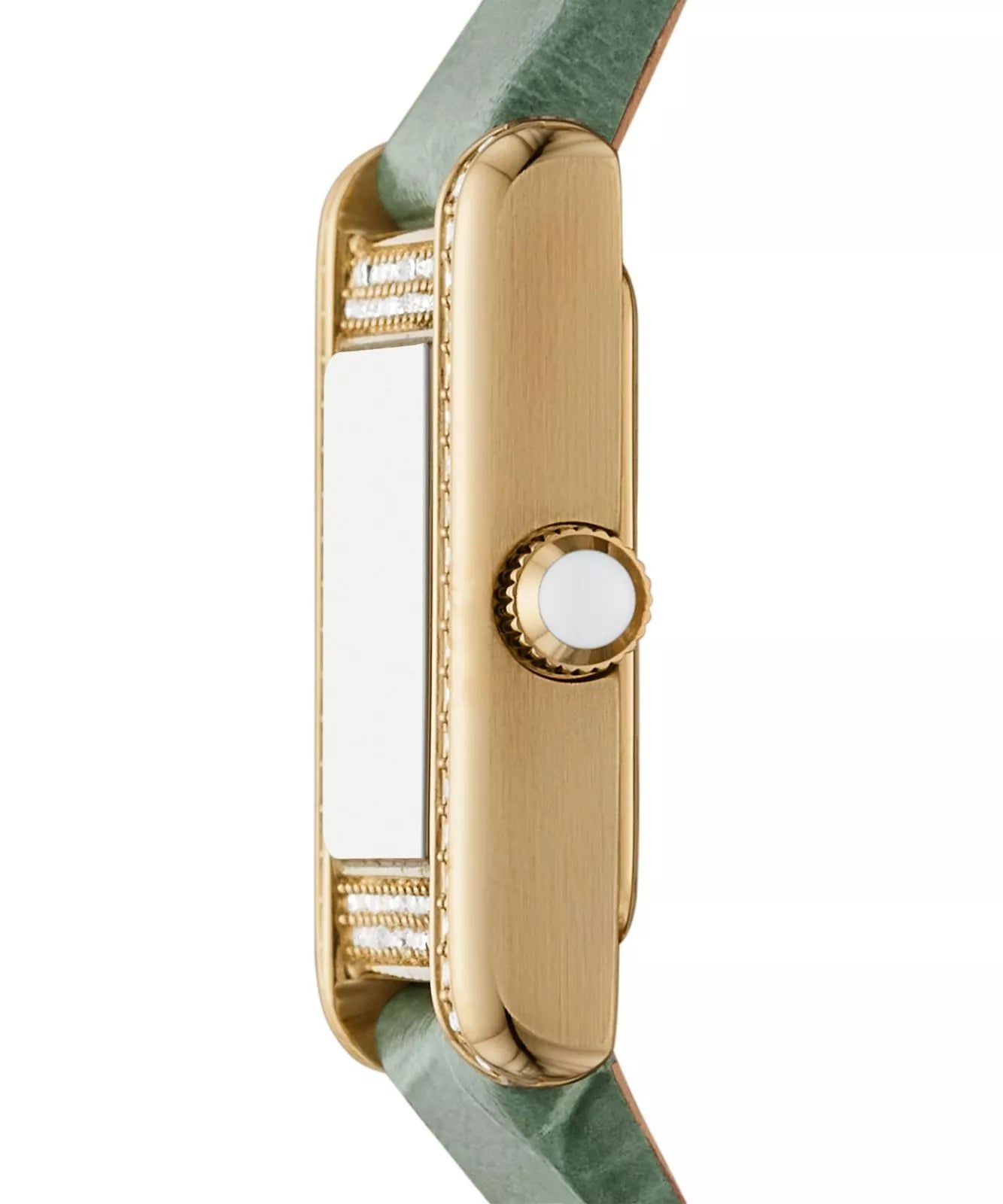 Emporio Armani Two-Hand Green Leather White Dial Ladies Watch - AR11661