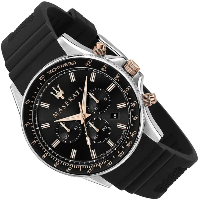 Maserati Sfida Silicone Strap Men's Chronograph Watch- R8871640002