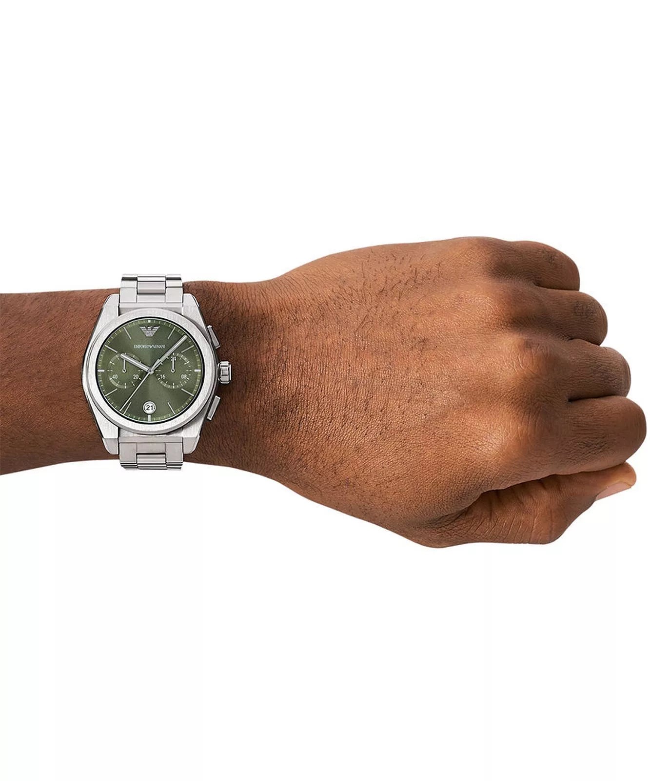 Emporio Armani Federico Green Dial Chronograph Men's Watch - AR11640