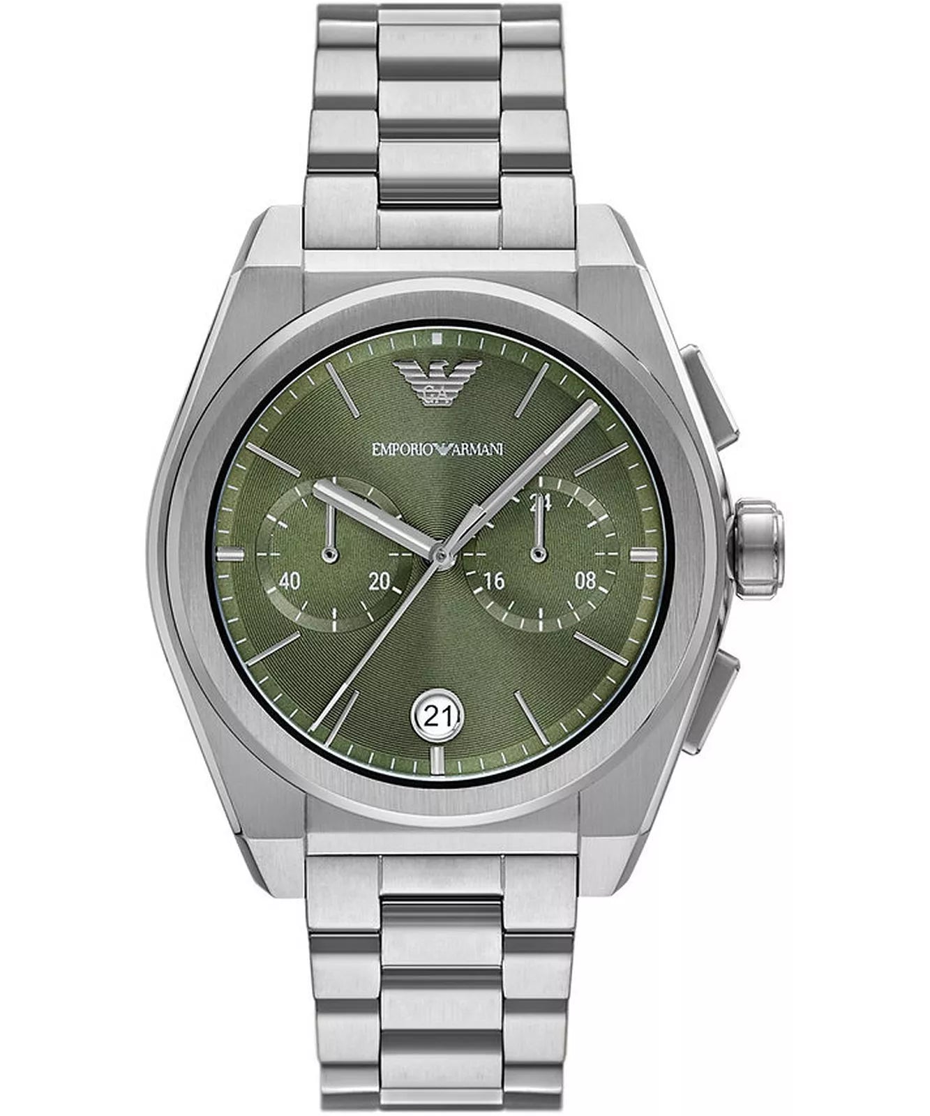 Emporio Armani Federico Green Dial Chronograph Men's Watch - AR11640