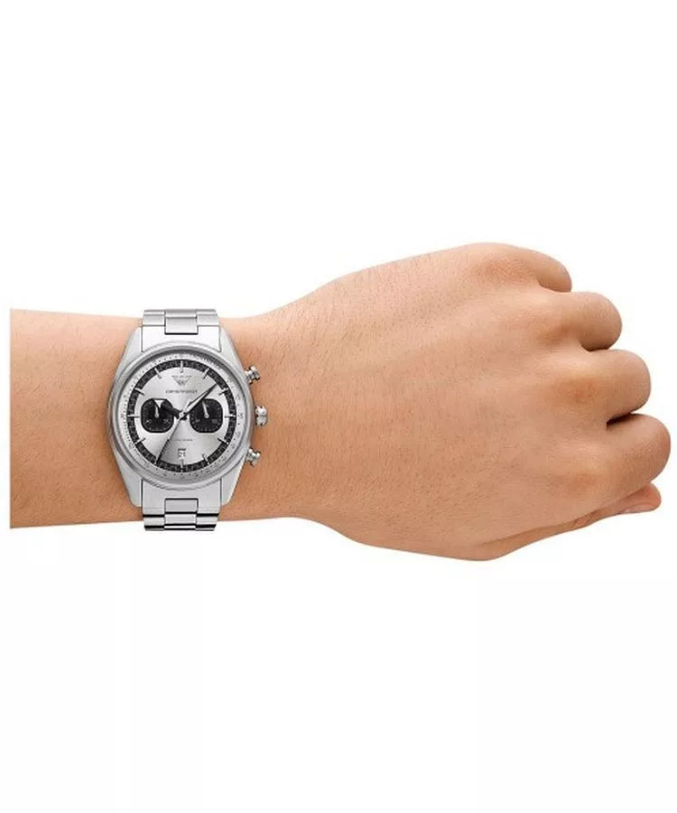 Emporio Armani Racer White Dial Chronograph Men's Watch - AR11636