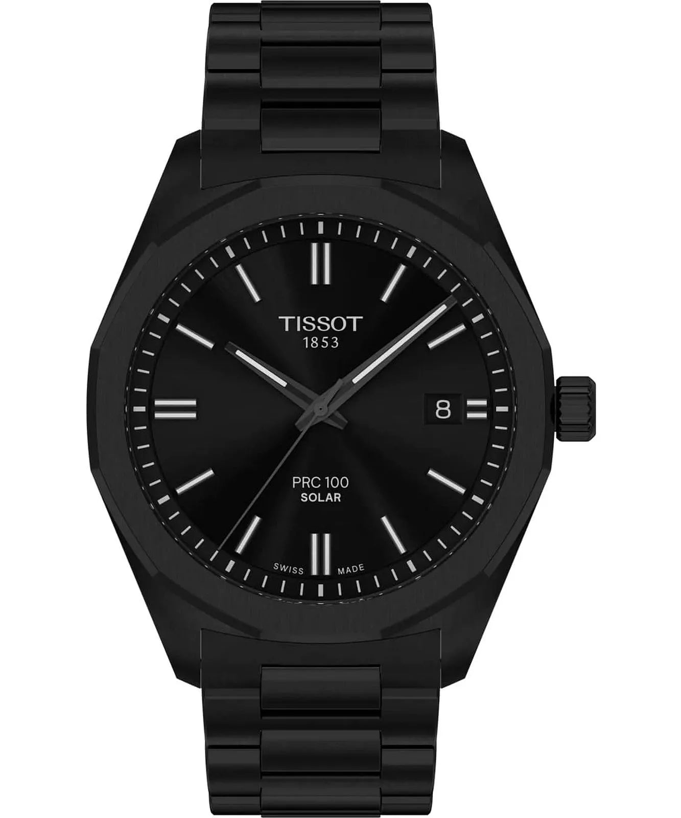Tissot PRC 100 Solar Black Dial Quartz Men's Watch - T151.422.33.051.00