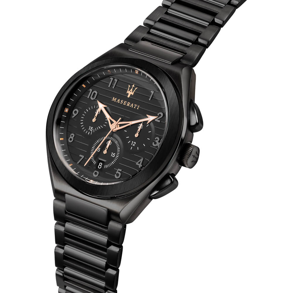 Maserati Triconic All Black Men's Chronograph Watch- R8873639003