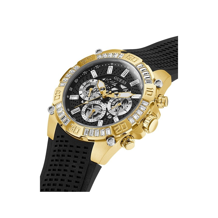 Guess Black Rubber Strap Multifunction Men's Watch- GW0333G2