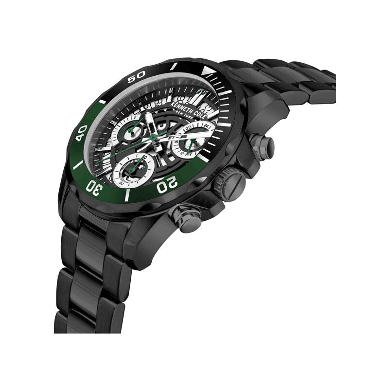 KENNETH COLE Black Dial Gray Silicon Strap Men's Watch - KCWGO2125402