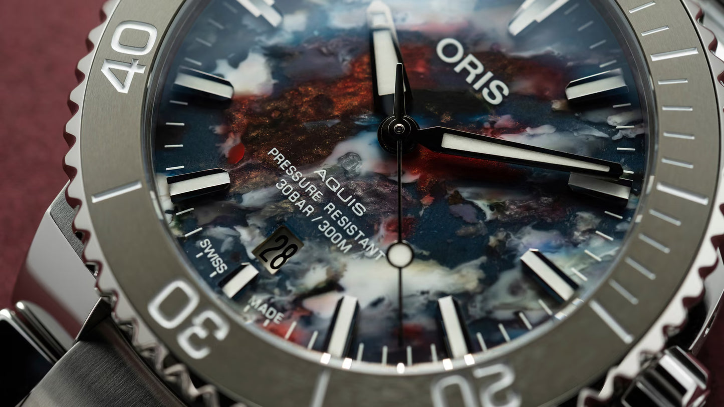 Oris Aquis Rainbow Upcycle Special Edition Multicoloured Dial Men's Watch - 01 733 7766 4150-SET