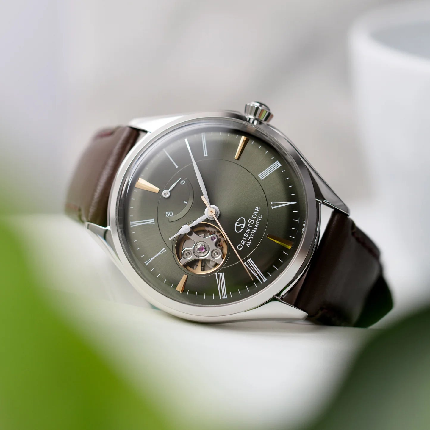 Orient Star Semi Skeleton Forest Green Men's Watch - RE-AT0202E