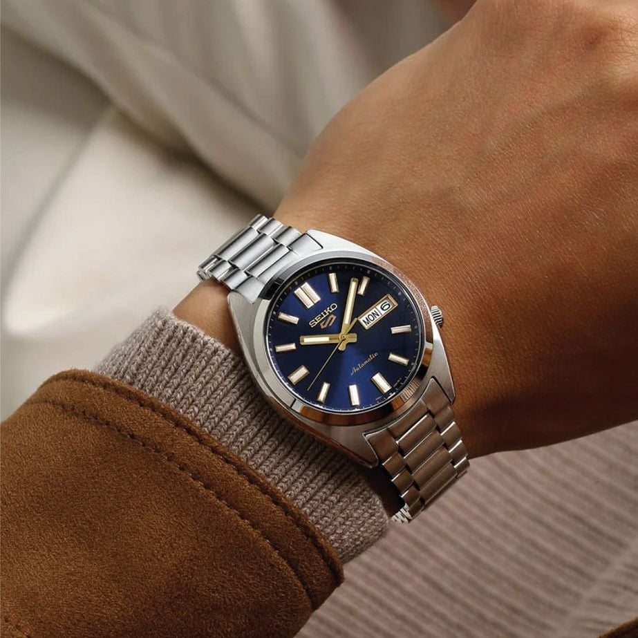Seiko 5 Sports SNXS Vintage Gold Collection Blazer Blue Dial Men's Watch - SRPL55K1