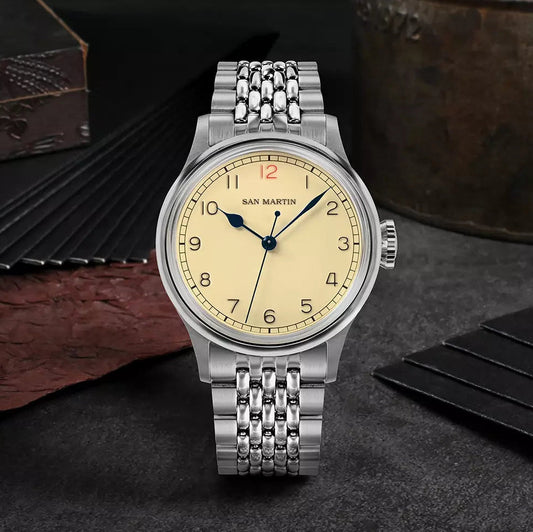 San Martin 38.5mm Pilot Men's Watch - SN0105-G-NB