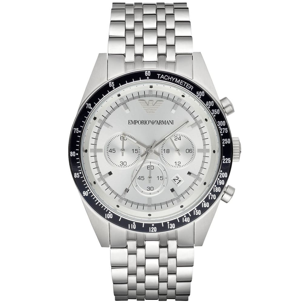 Emporio Armani Tazio XLarge White Dial Men's Watch -  AR6073