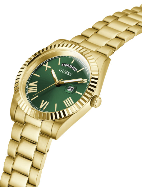 GUESS Green Dial Gold-Tone Men's Watch - GW0265G18