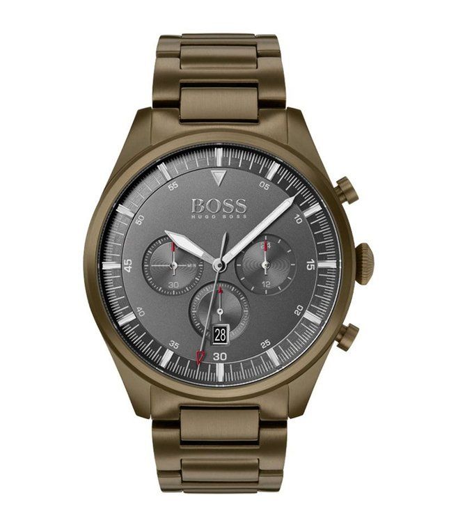 Hugo Boss  Grey Dial Chronograph Stainless Steel Strap Men's Watch- 1513715