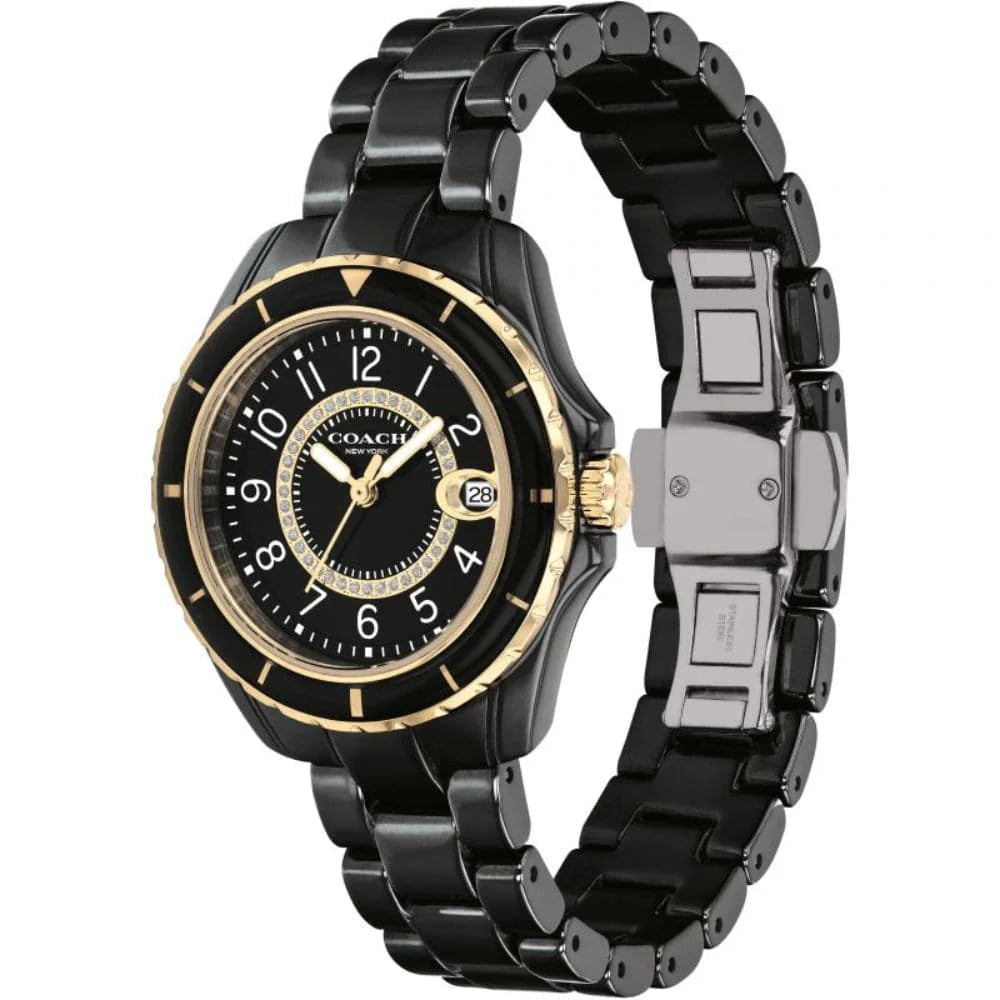 Coach Black Dial Black Bracelet Ladies Watch - 14503461