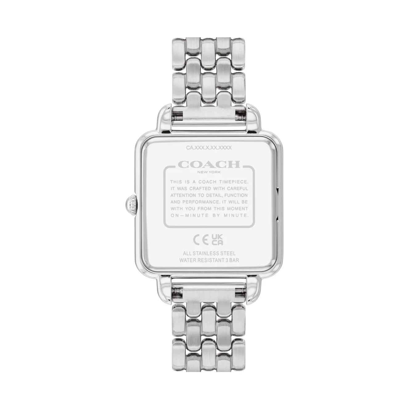 Coach Accent Square Shape Blue Dial Ladies Watch - 14504494