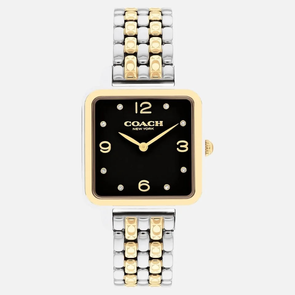 Coach Square Shape Black Dial Ladies Watch - 14504496