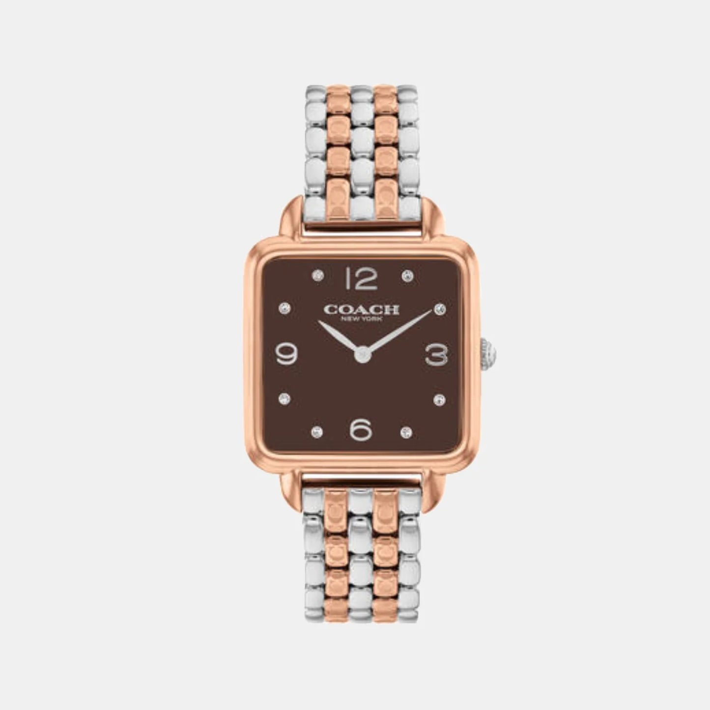 Coach Coffee Brown Square Dial Ladies Watch - 14504543