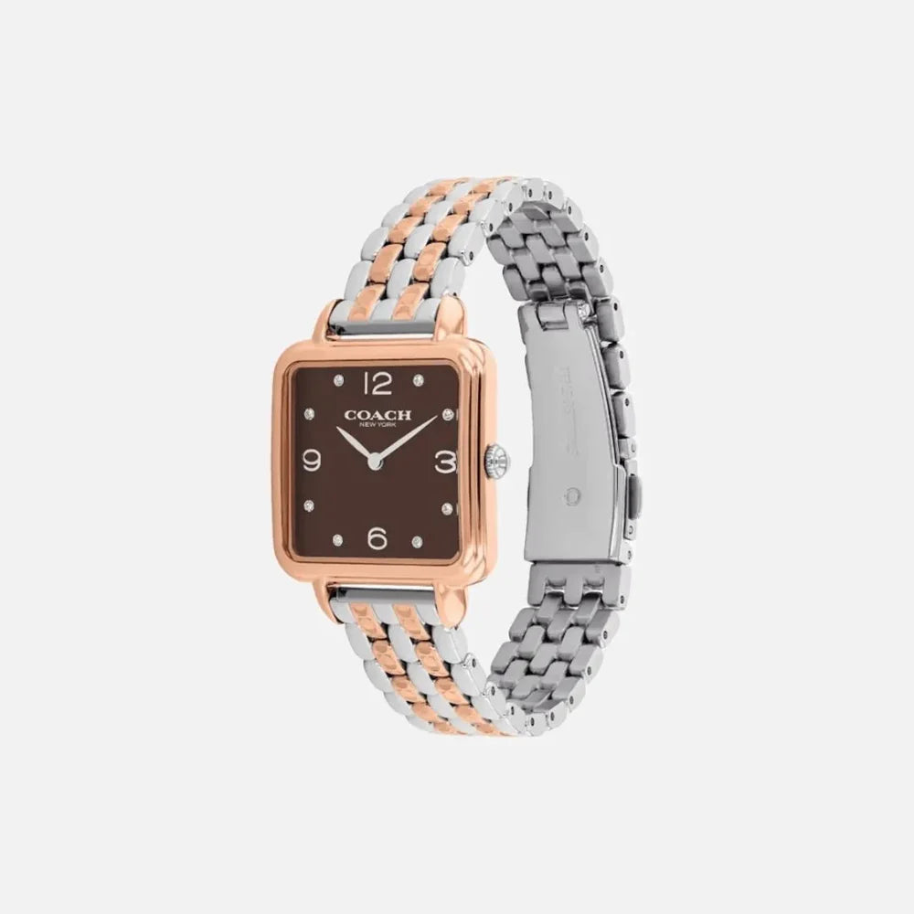 Coach Coffee Brown Square Dial Ladies Watch - 14504543