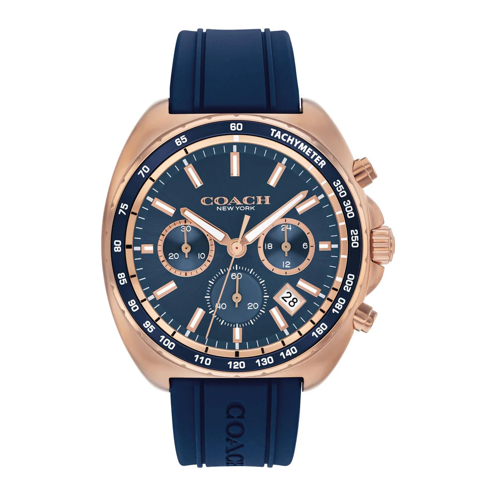 Coach Charter Men Quartz Blue Dial Chronograph Silicone Men's Watch - 14602730