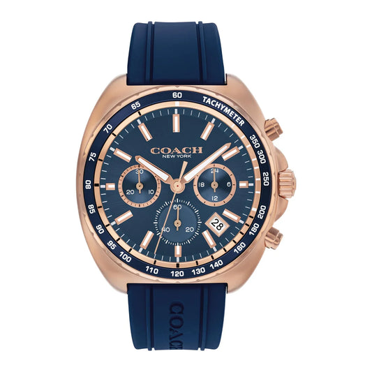 Coach Charter Men Quartz Blue Dial Chronograph Silicone Men's Watch - 14602730