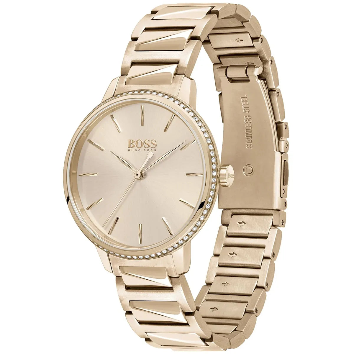 Hugo Boss Rose Gold Three Hand Ladies Watch- 1502540