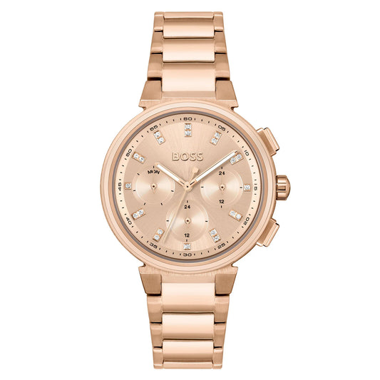 Hugo Boss Carnation Gold Steel Multi-function Ladies Watch - 1502678