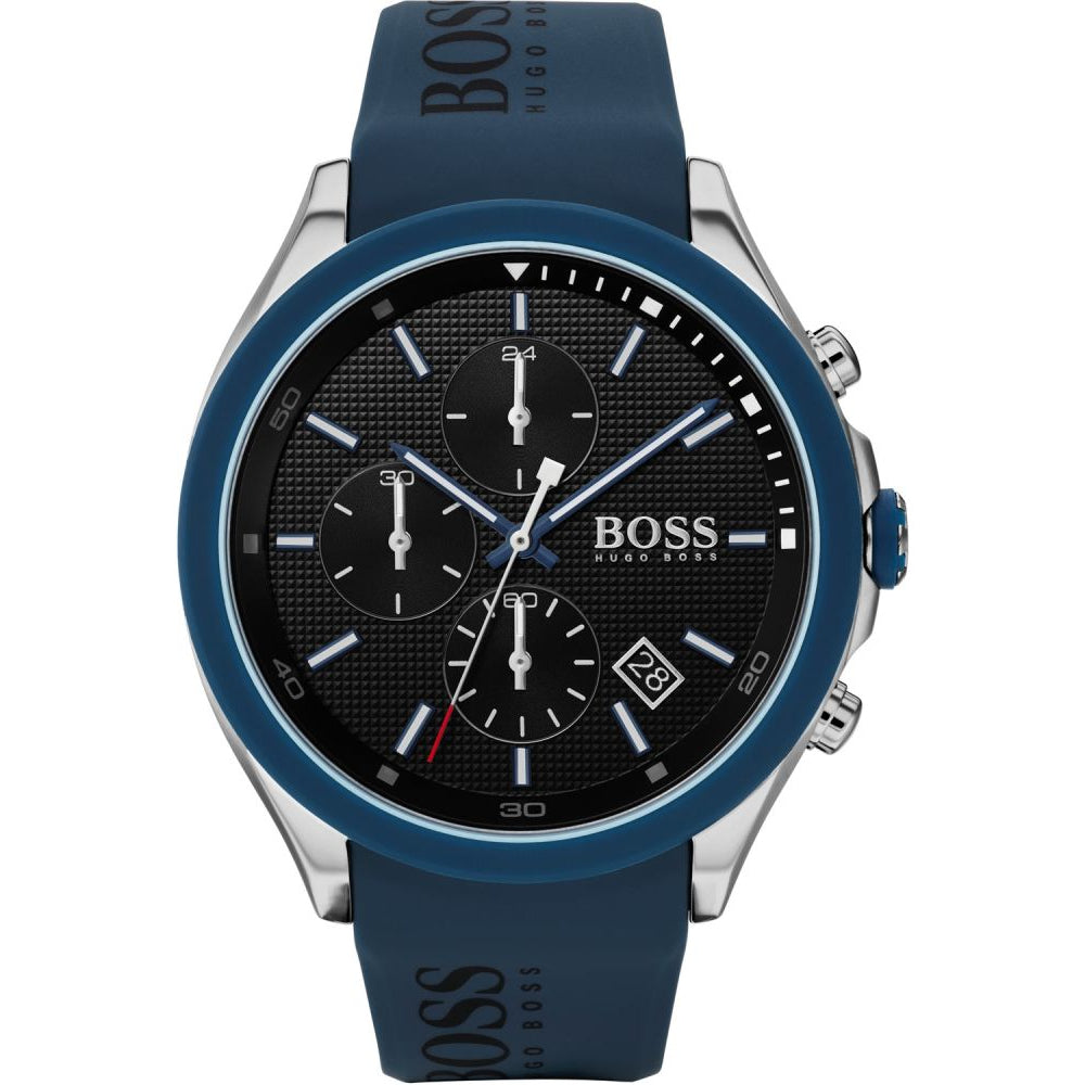 Hugo Boss Velocity Blue Dial Blue Rubber Strap Men's Watch - 1513717