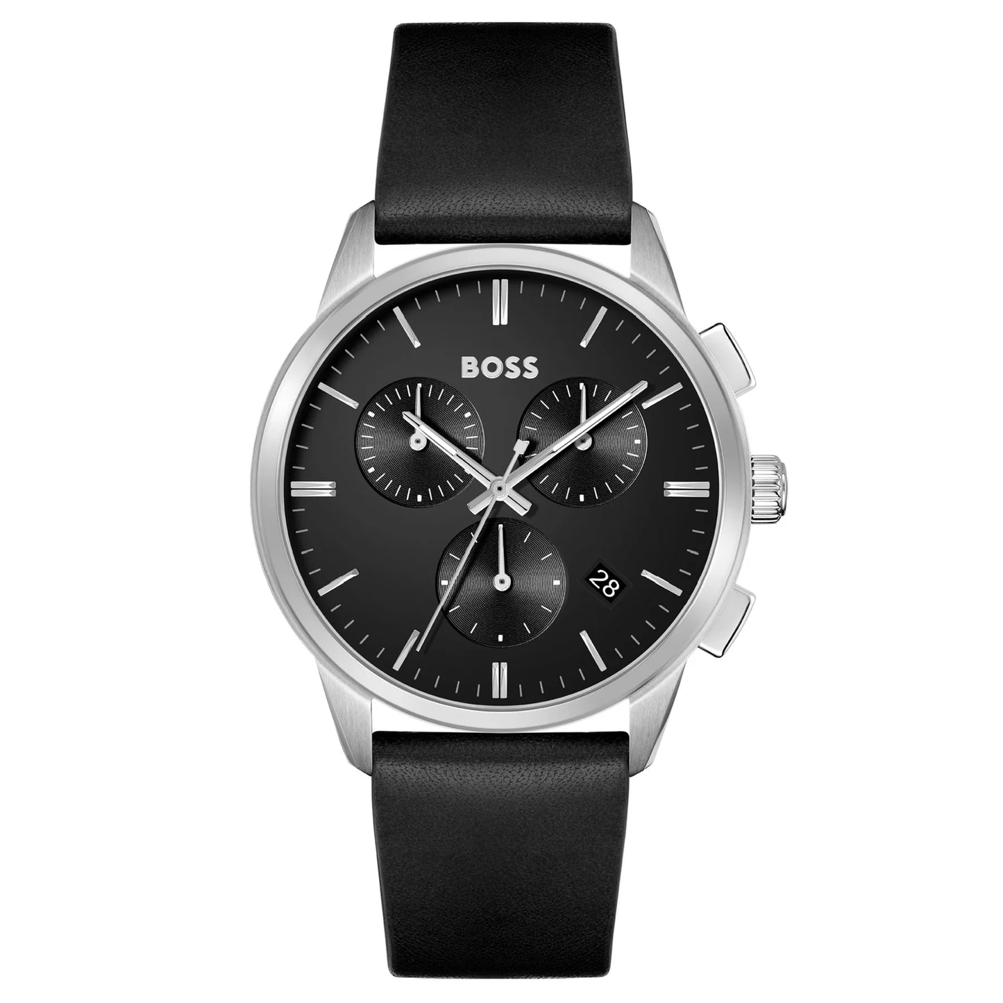 Hugo Boss Black Leather Men's Chronograph Watch- 1513925