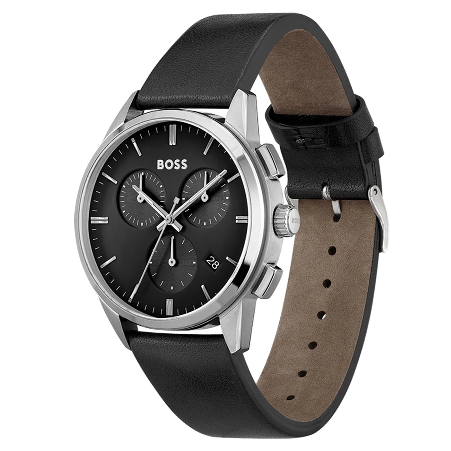 Hugo Boss Black Leather Men's Chronograph Watch- 1513925