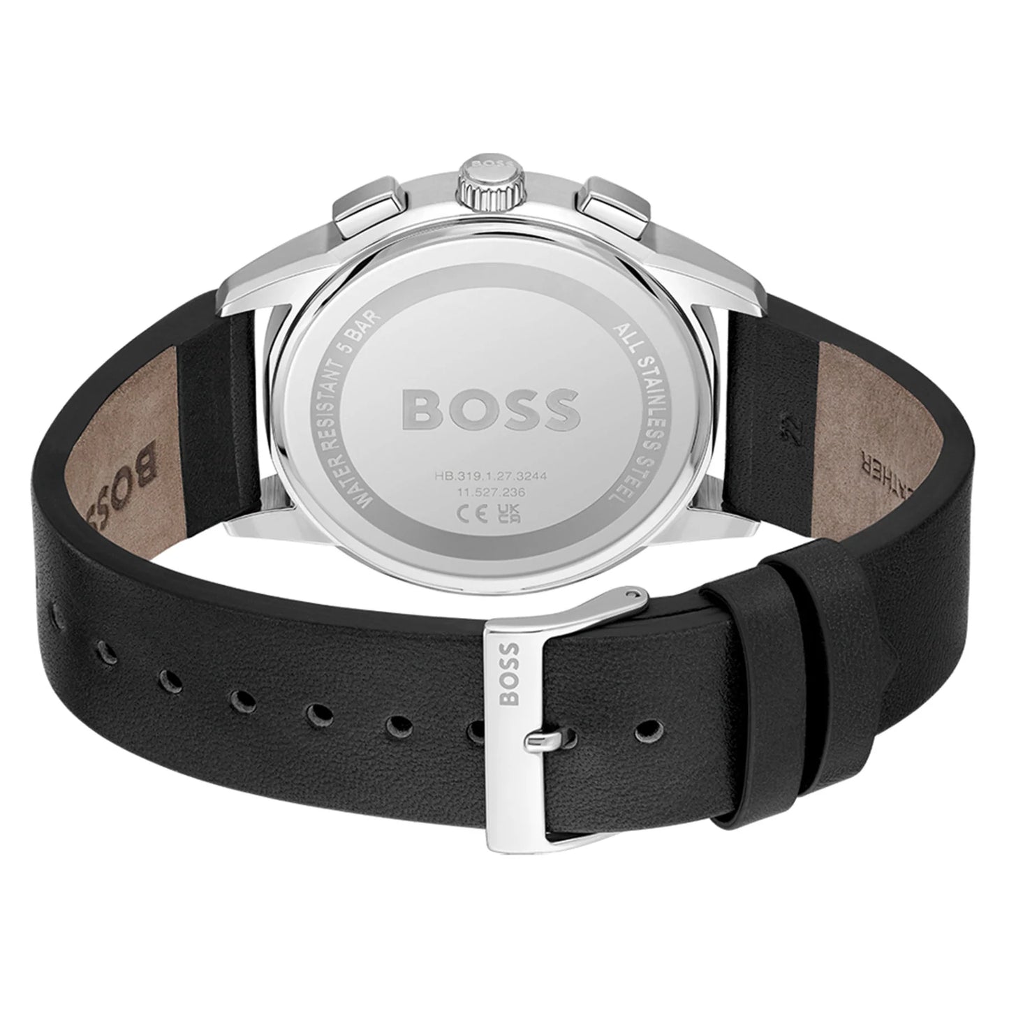 Hugo Boss Black Leather Men's Chronograph Watch- 1513925