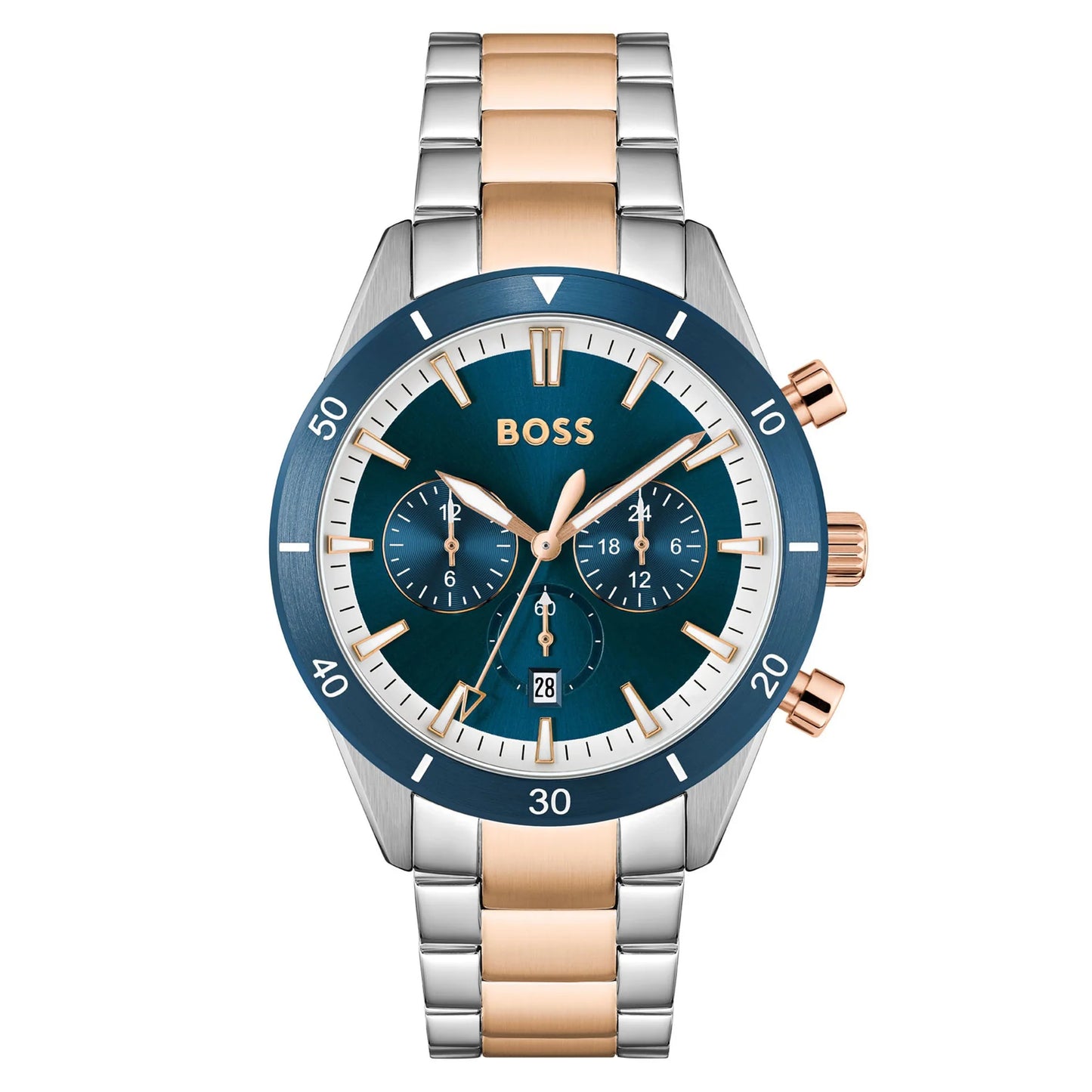 Hugo Boss Dual-Tone Steel Blue Dial Men's Chronograph Watch- 1513937