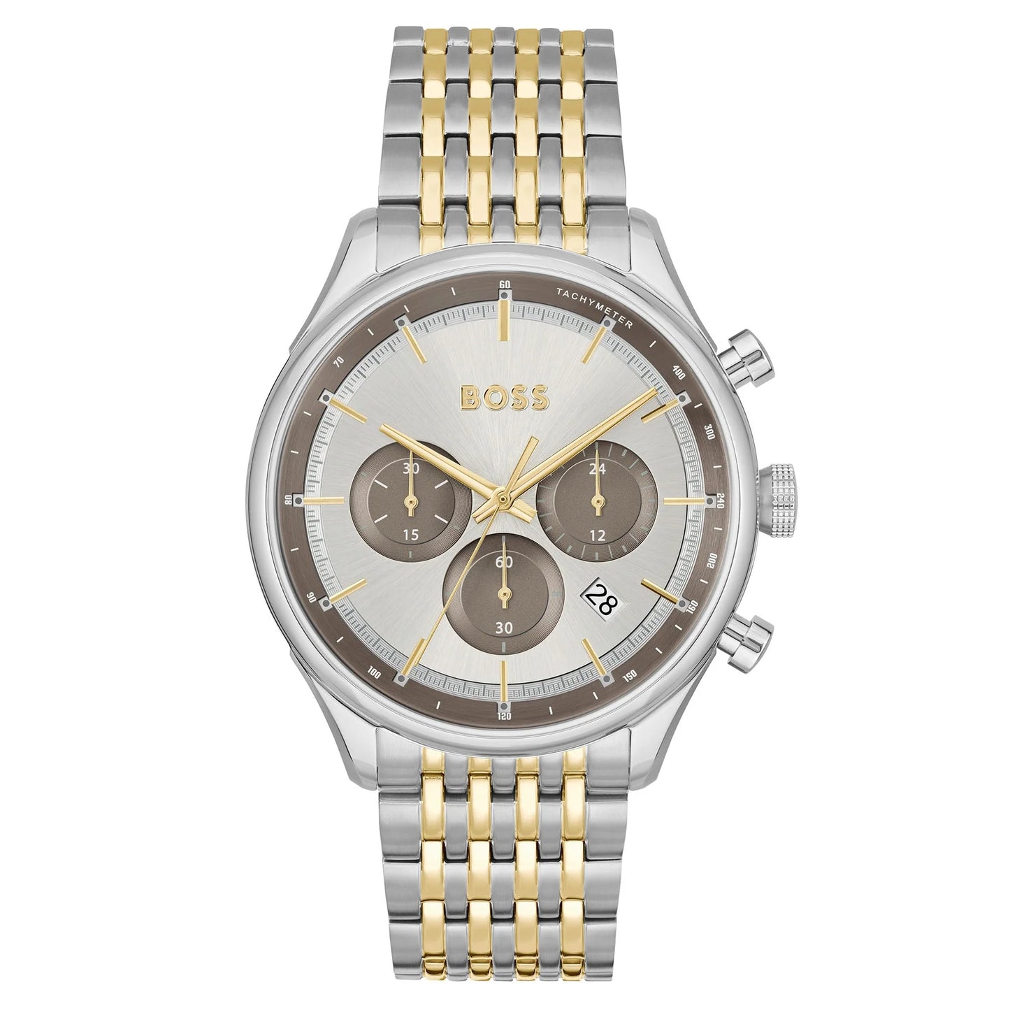 Hugo Boss Dual-Tone Grey Dial Men's Chronograph Watch- 1514053