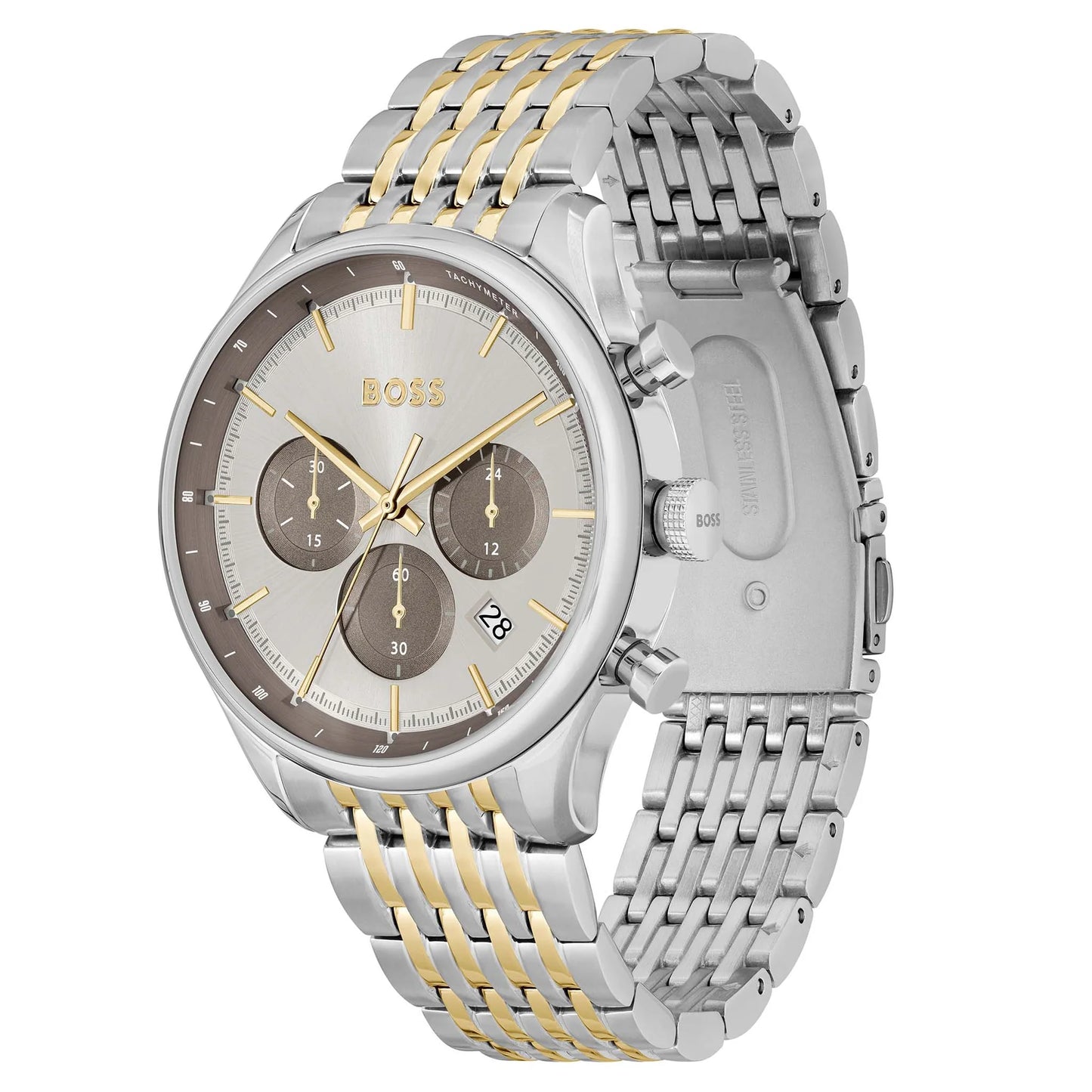 Hugo Boss Dual-Tone Grey Dial Men's Chronograph Watch- 1514053