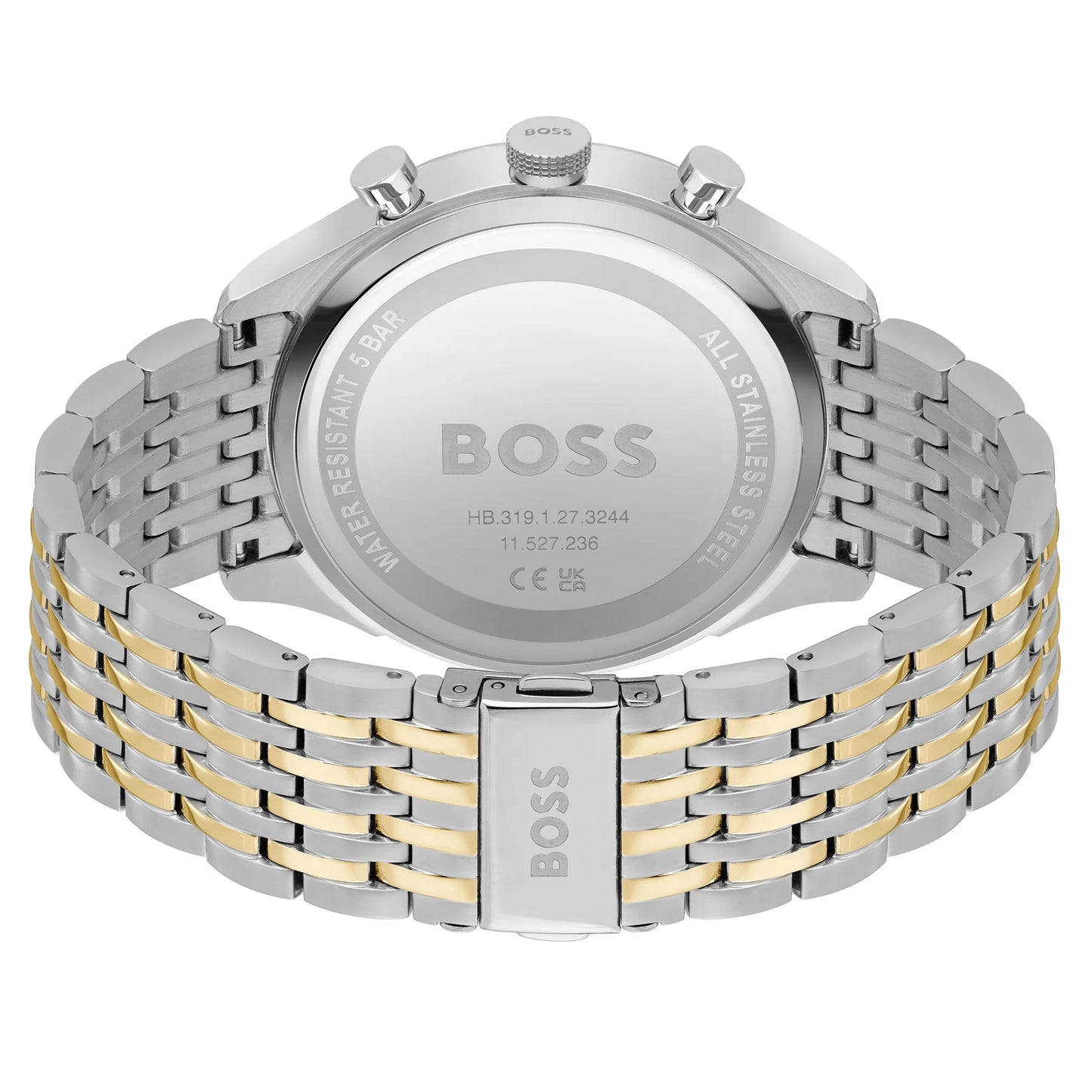 Hugo Boss Dual-Tone Grey Dial Men's Chronograph Watch- 1514053