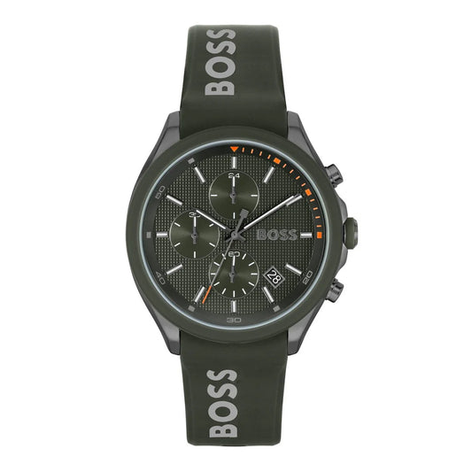 Hugo Boss Velocity Green Dial Green Rubber Strap Men's Watch - 1514060