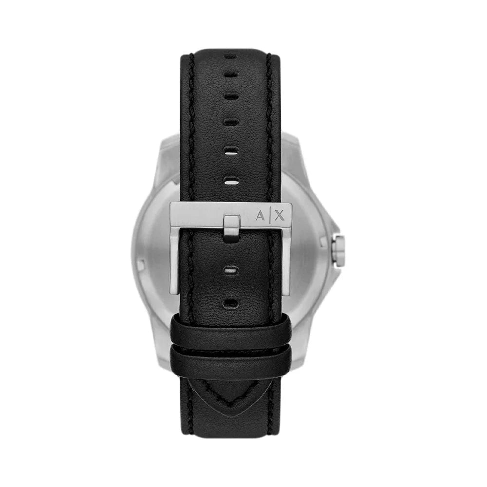 Armani Exchange Gray Dial Leather Strap Men's Watch-AX1735
