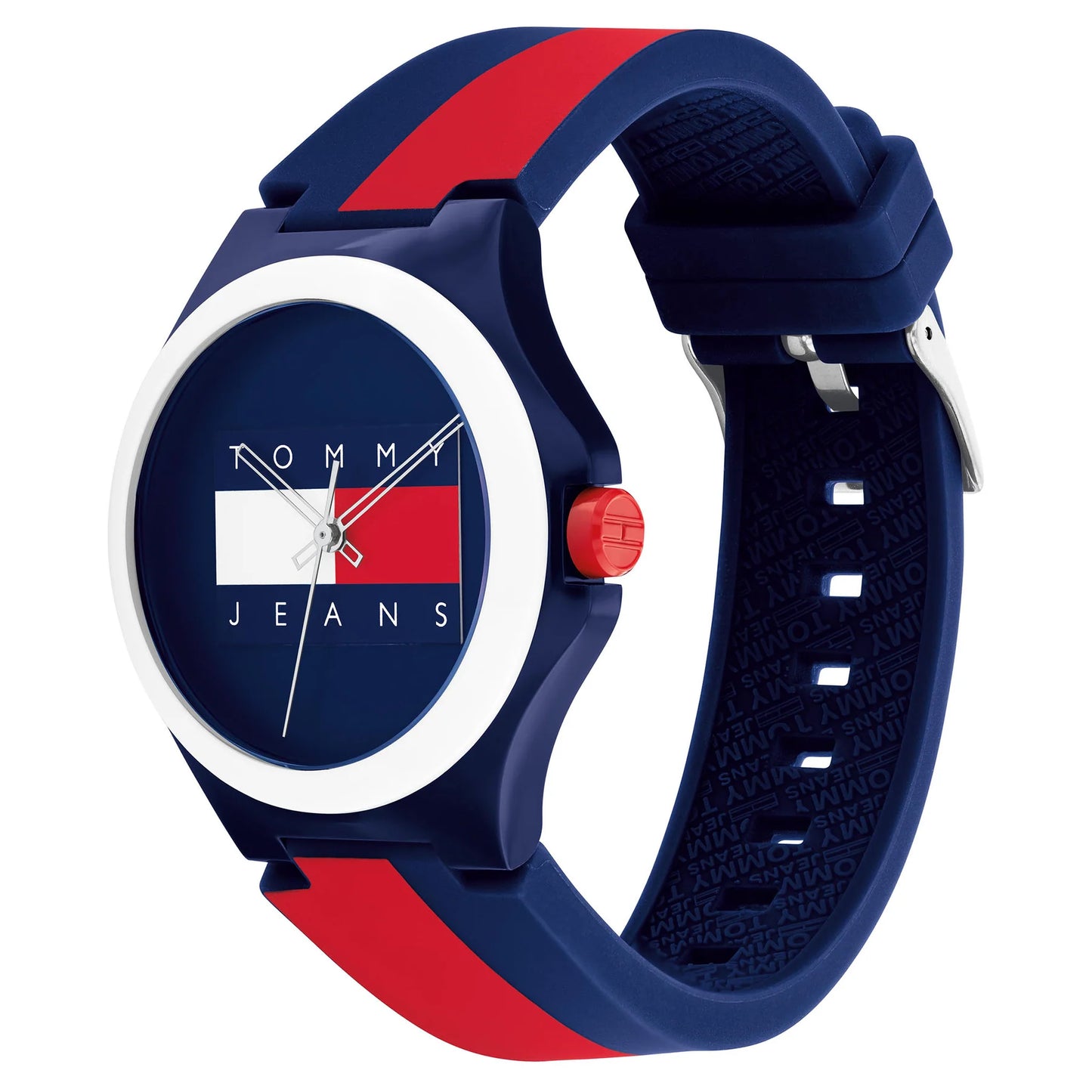 Tommy Hilfiger Navy & Red Silicone Strap Men's Watch- 1720025