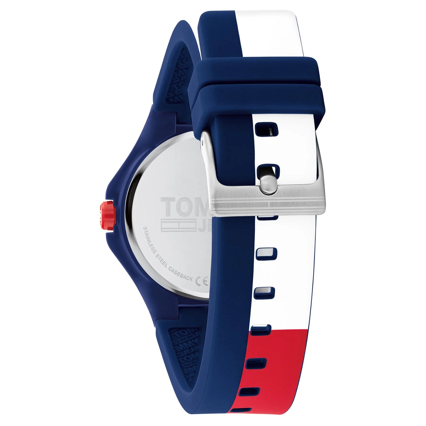 Tommy Hilfiger Navy & Red Silicone Strap Men's Watch- 1720025