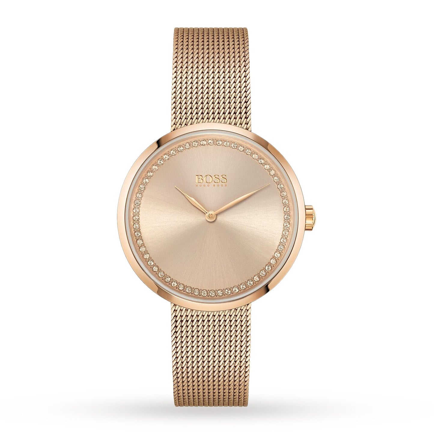 Hugo Boss Quartz Carnation Gold Coloured Stainless Steel Mesh Bracelet Ladies Watch - 1502548