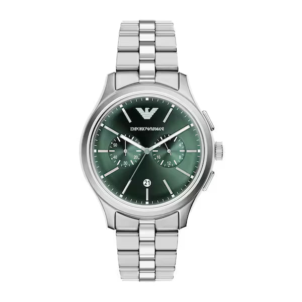 Emporio Armani Chronograph Green Dial 42mm Men's Watch - AR11746