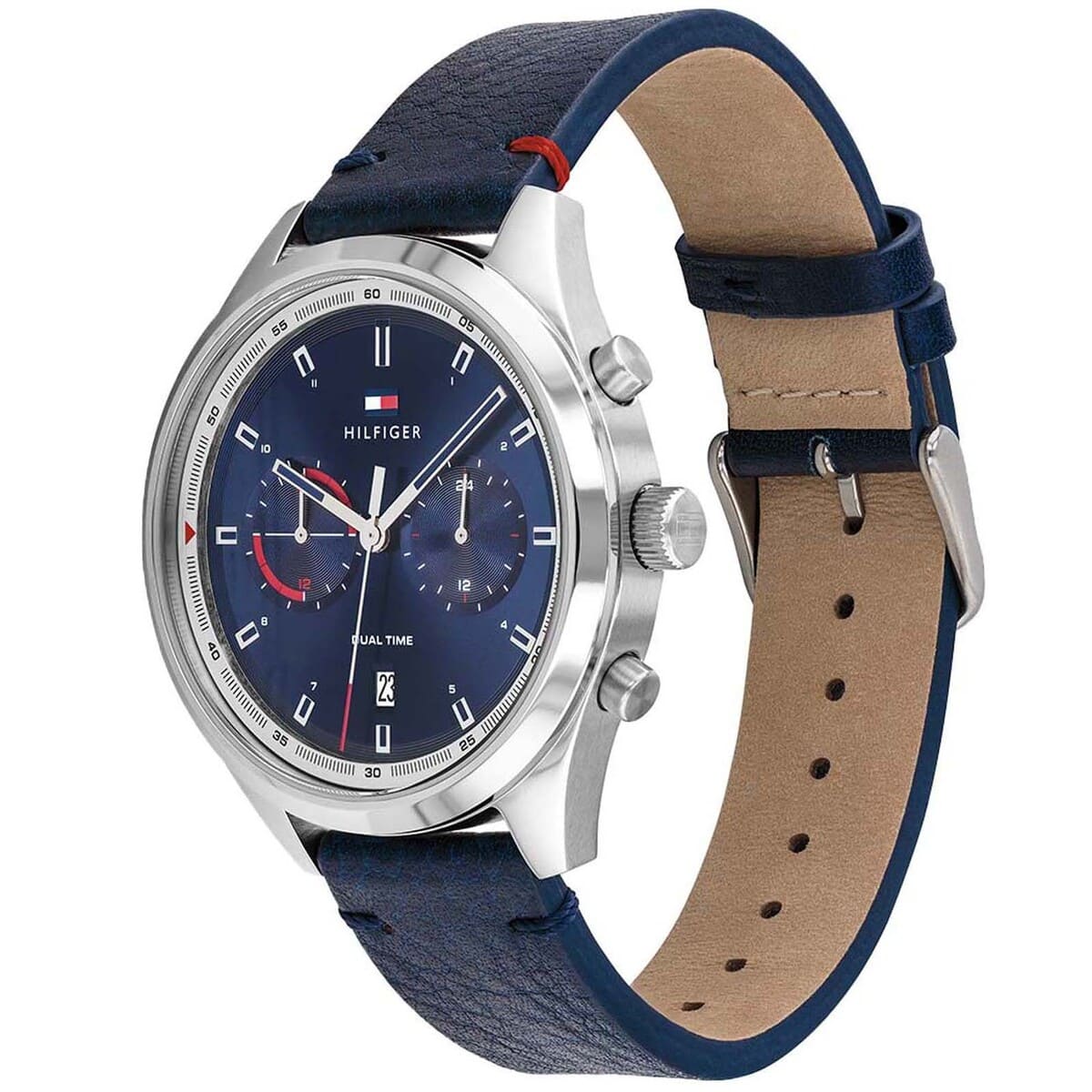 Tommy Hilfiger Leather strap Blue  Dial Men's Chronograph Watch- 1791728