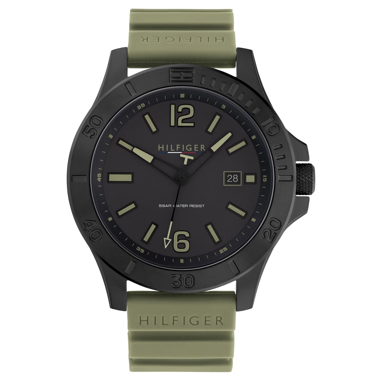 Tommy Hilfiger Green Silicone Band Men's Watch- 1791992