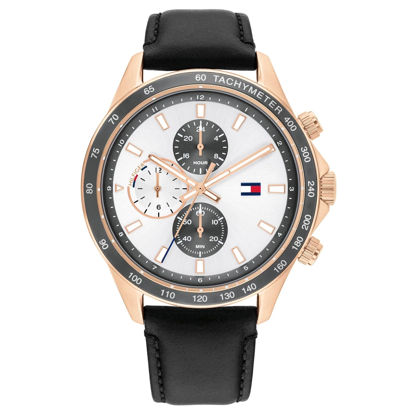 Tommy Hilfiger Rose Gold Leather Strap Men's Multi function Watch- 1792016