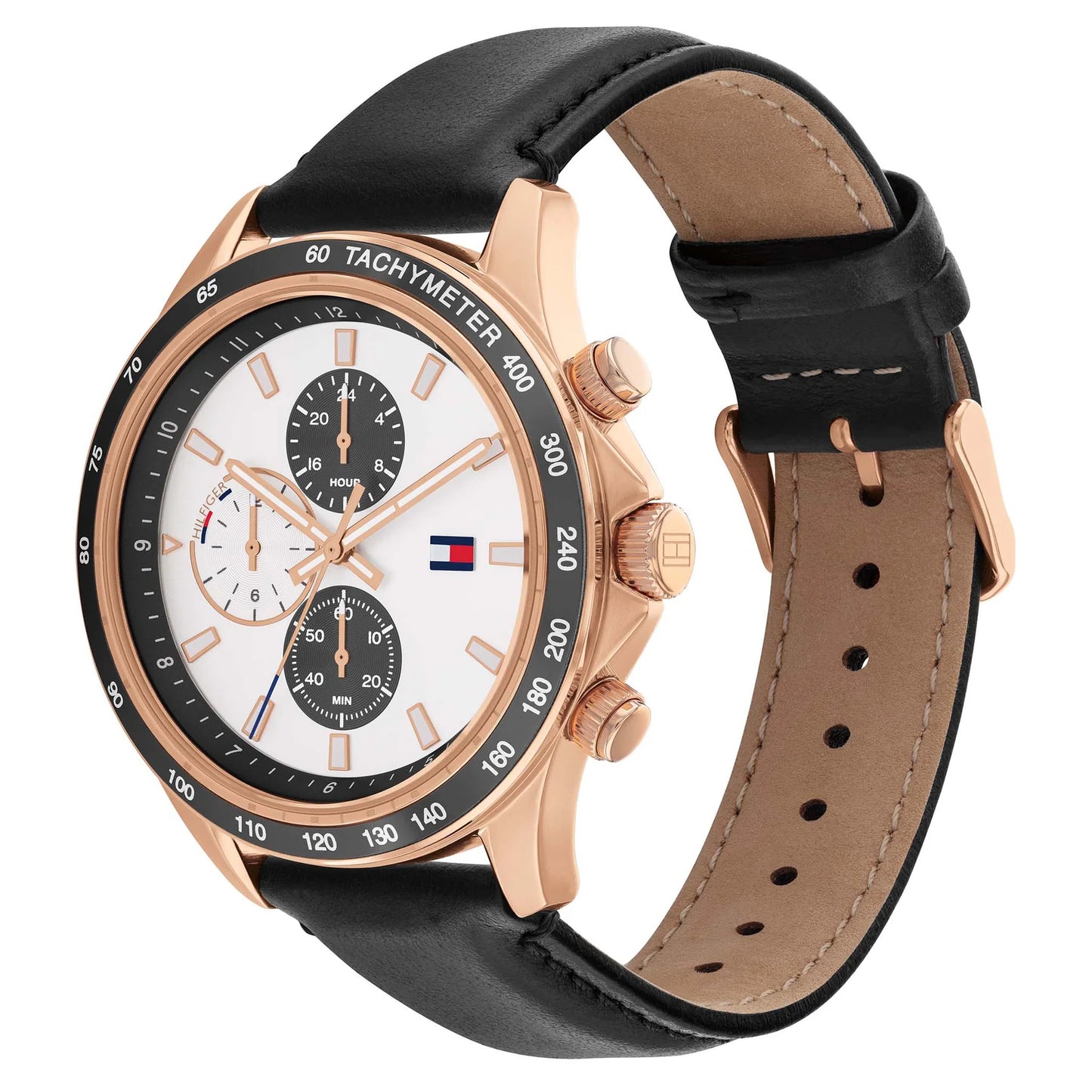 Tommy Hilfiger Rose Gold Leather Strap Men's Multi function Watch- 1792016