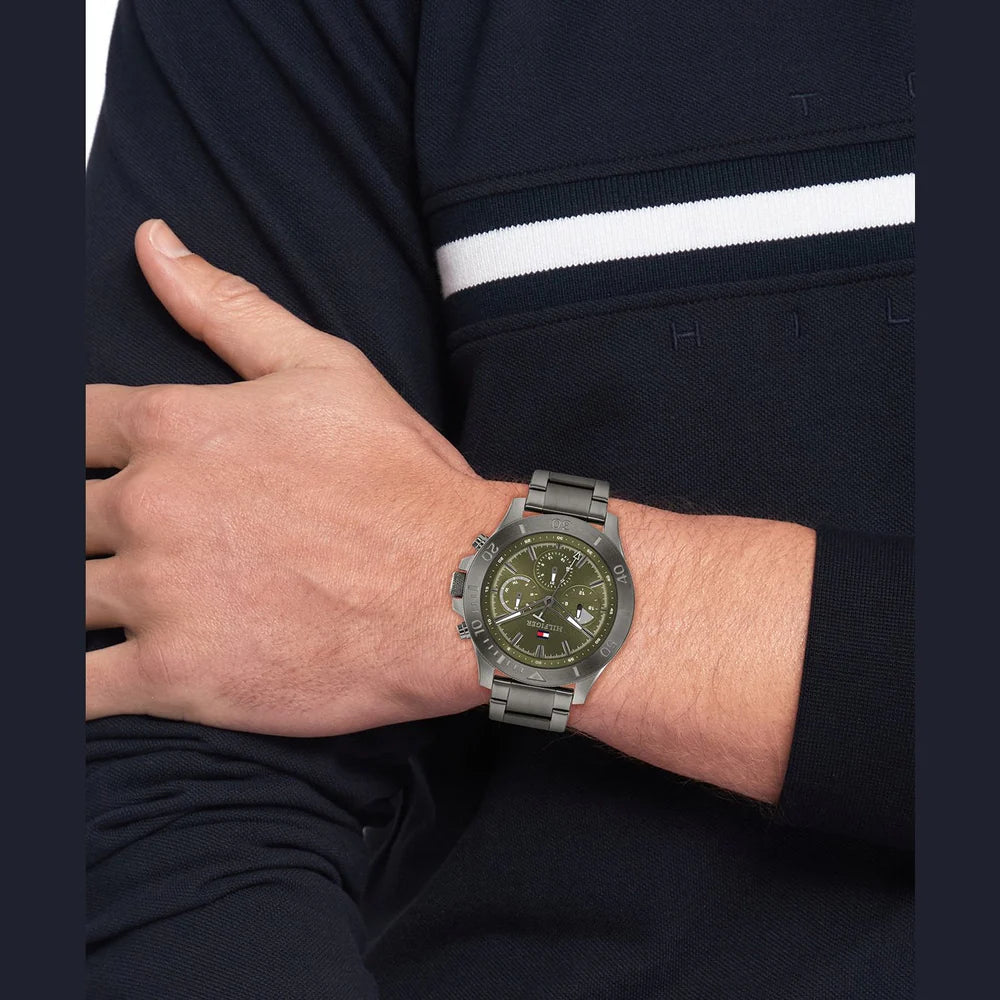 Tommy Hilfiger Green Dial Stainless Steel Men's Watch - 1792115