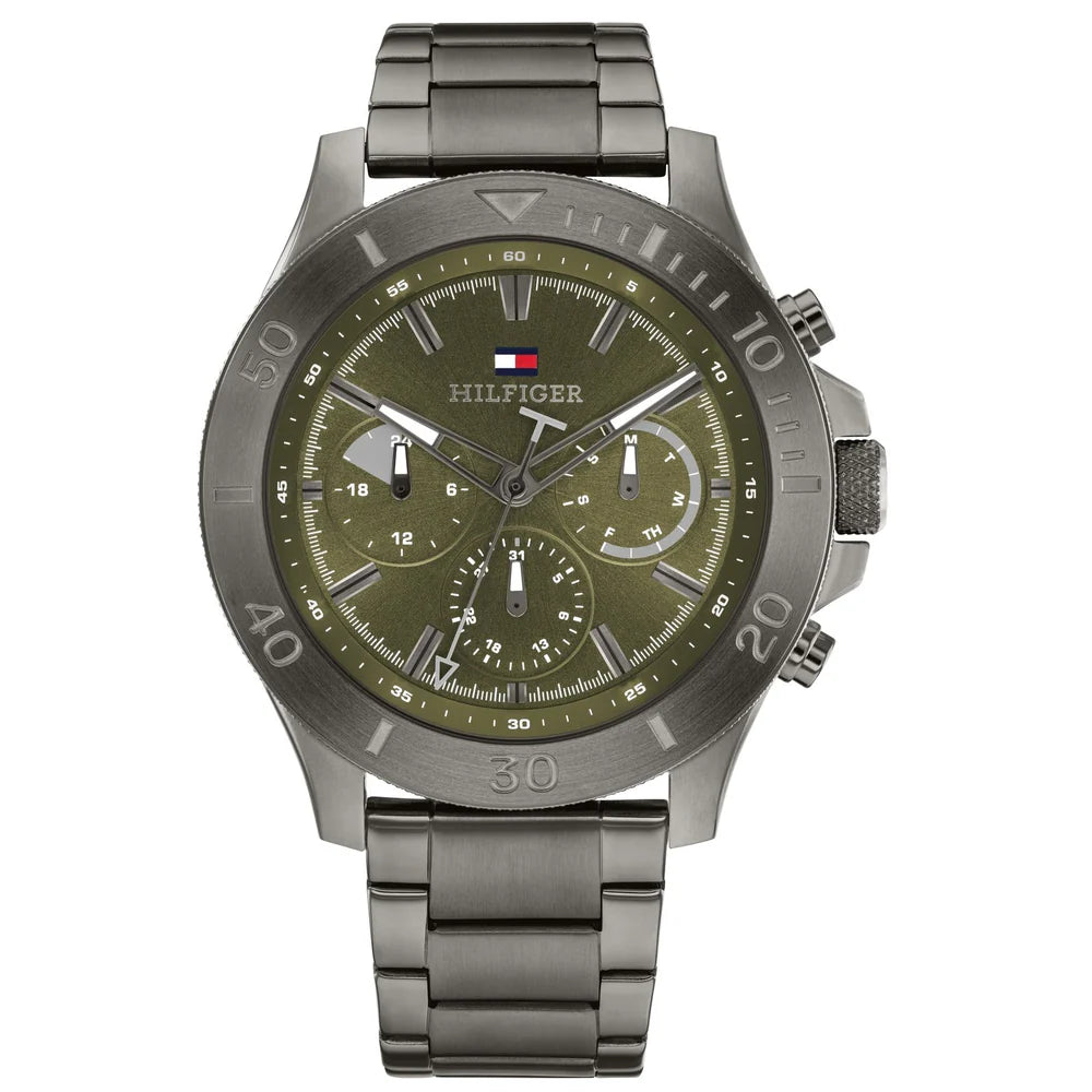 Tommy Hilfiger Green Dial Stainless Steel Men's Watch - 1792115